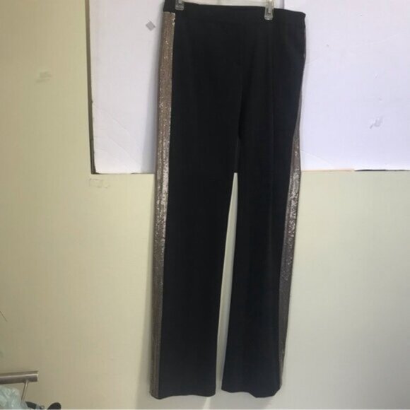 EXPRESS Vintage Y2K Flat Front Straight Leg Metal Mesh Sides Legs Pants Trousers - Picture 9 of 16